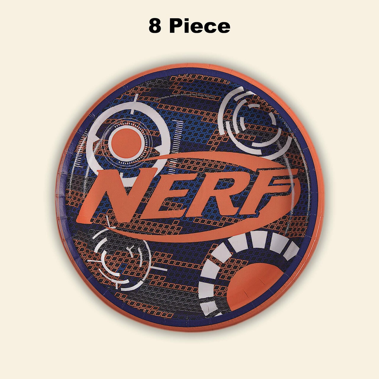 8 Count Nerf Party Paper Dinner Plates Durable Disposable Supplies Kids Birthday 9"
